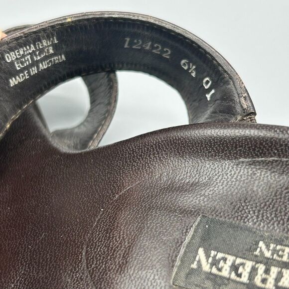 Paul Green Sandals Heel Brown Croc Leather Open Toe Slip On Shoes Size 6.5 - Picture 11 of 11